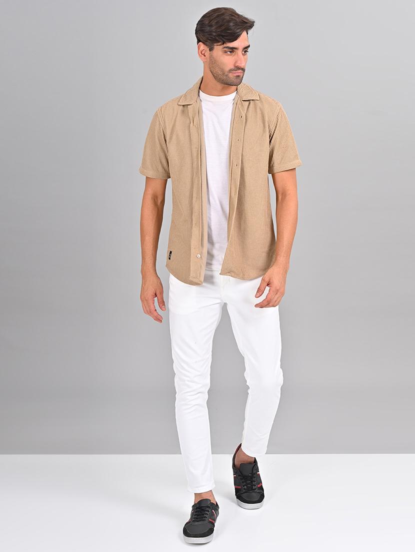 men self design cuban collar shirt - 21460883 - Standard Image - 4