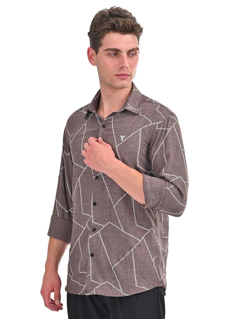 men printed long sleeve shirt - 21460915 - Standard Image - 1