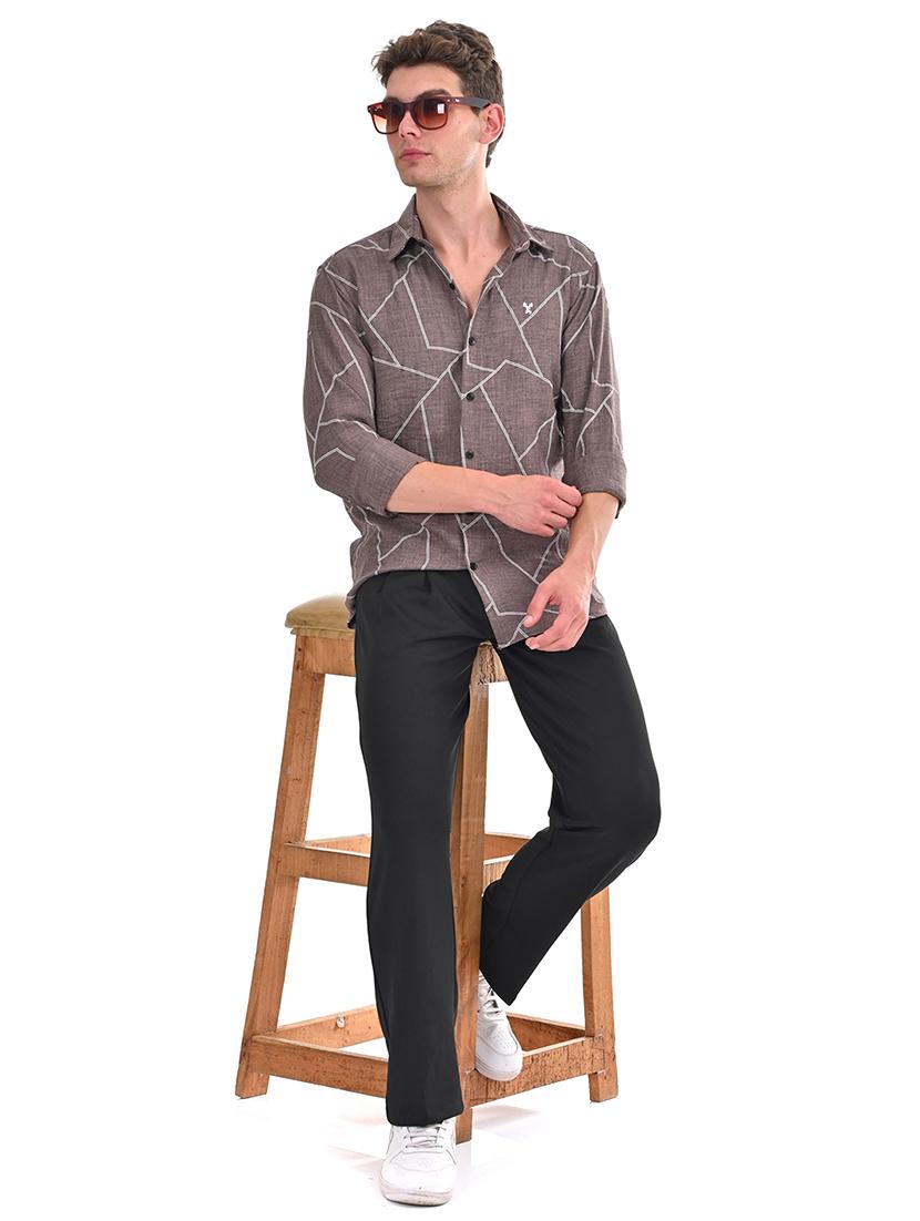 men printed long sleeve shirt - 21460915 - Standard Image - 4