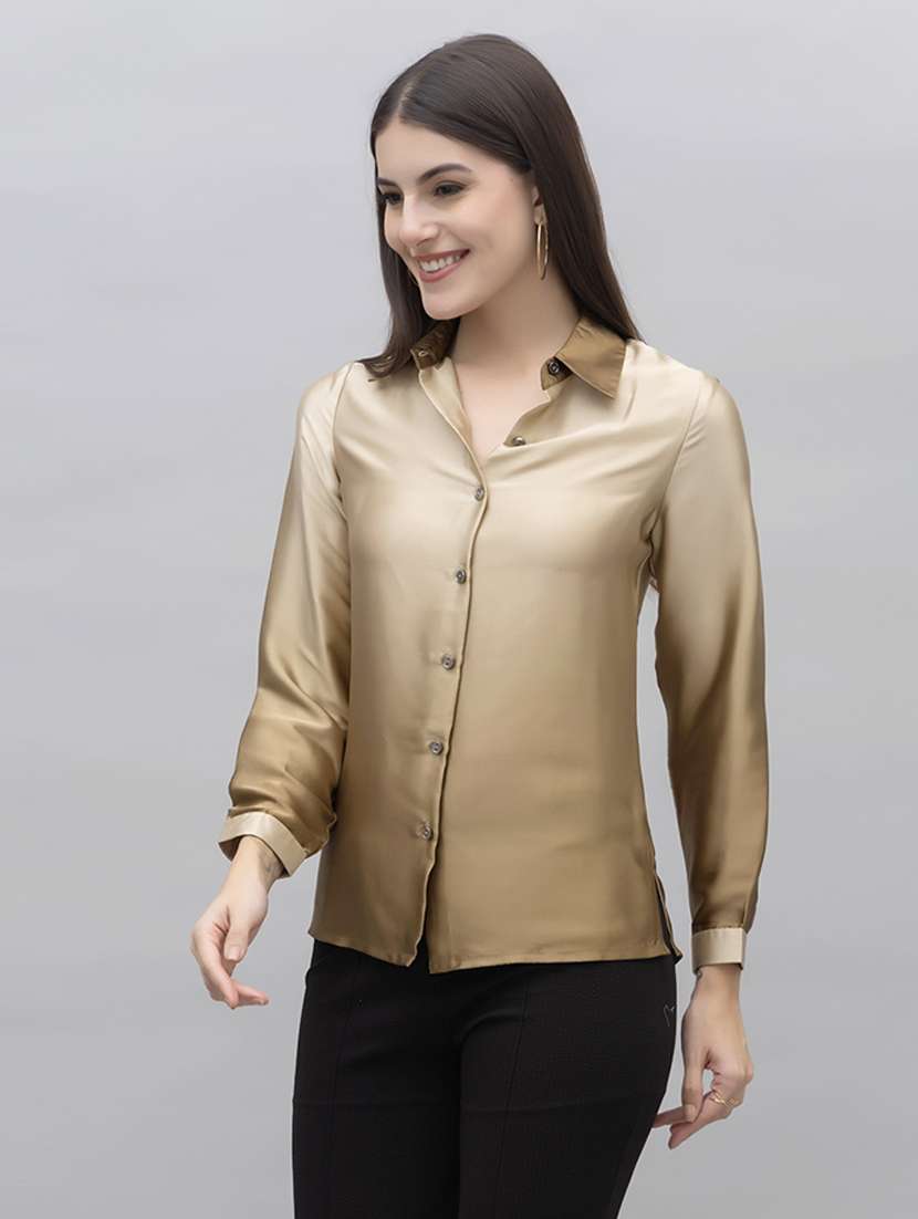 women ombre collared long sleeves shirt - 21461015 -  Standard Image - 1