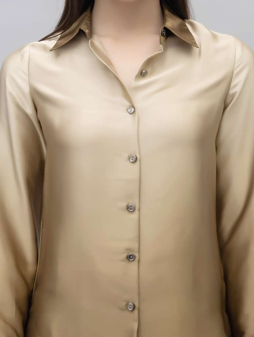 women ombre collared long sleeves shirt - 21461015 -  Standard Image - 4