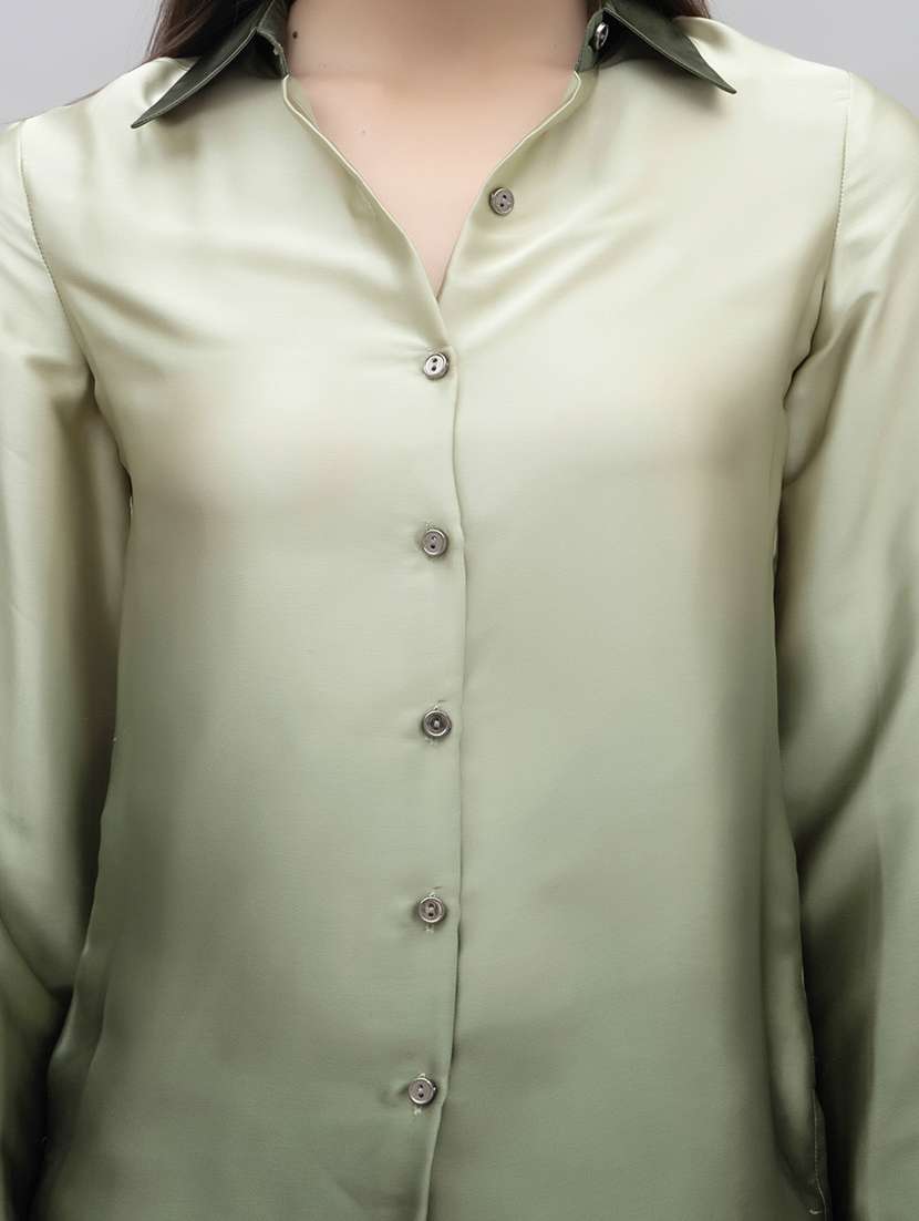 women ombre collared long sleeves shirt - 21461016 - Standard Image - 4