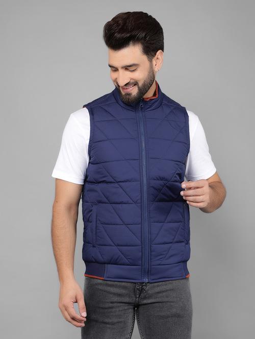 men sleeveless solid quilted jacket - 21461090 - Standard Image - 0