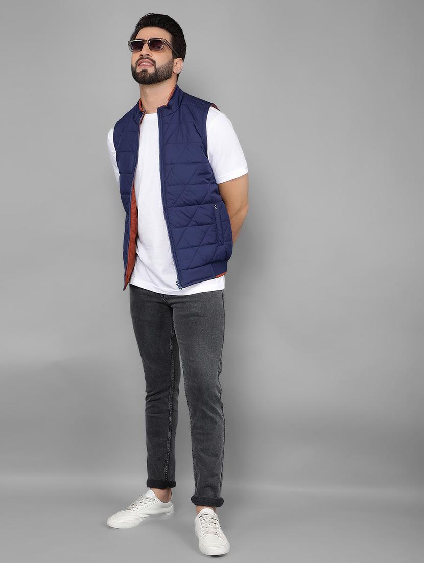 men sleeveless solid quilted jacket - 21461090 - Standard Image - 6