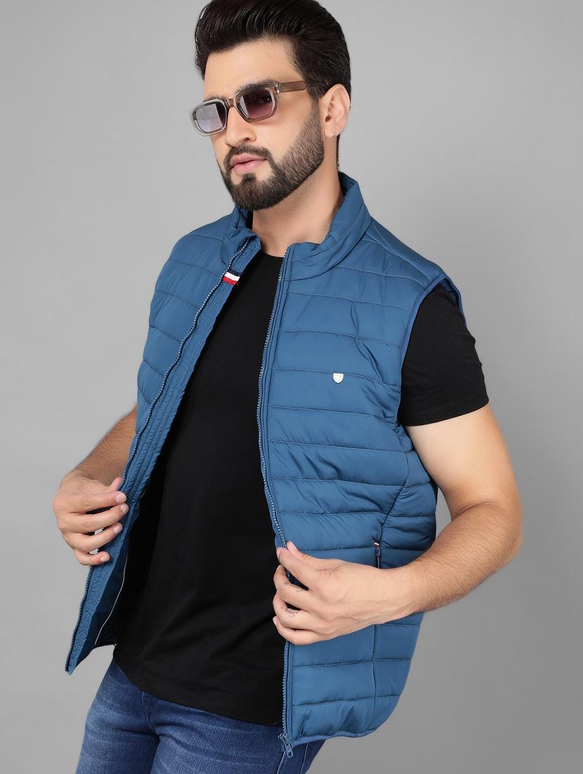 men sleeveless solid quilted jacket - 21461091 - Standard Image - 4