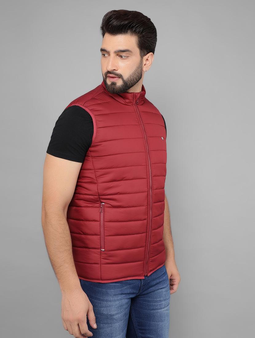 men sleeveless solid quilted jacket - 21461093 - Standard Image - 1