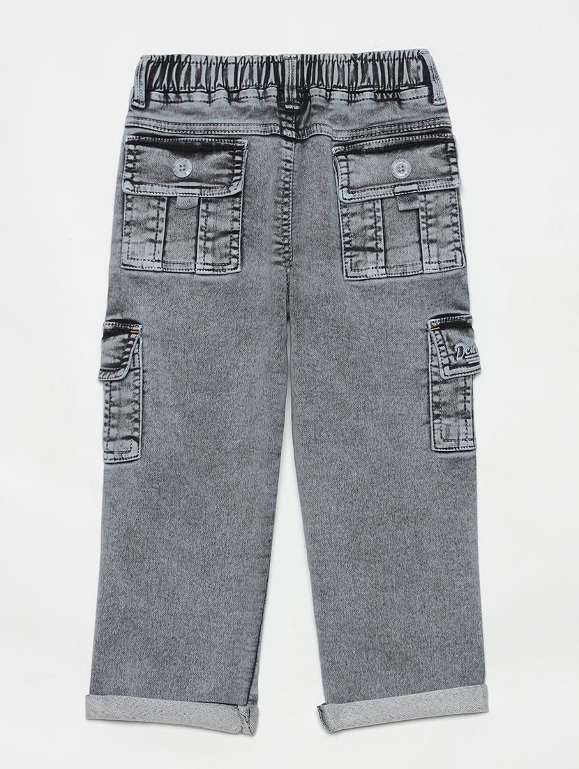 boys mid rise cotton plain jeans - 21461147 - Standard Image - 1