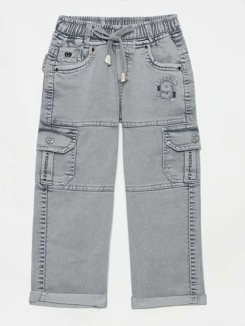 boys mid rise cotton plain jeans - 21461153 - Zoom Image - 0
