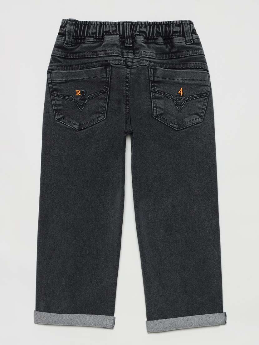 boys mid rise cotton plain jeans - 21461154 -  Standard Image - 1