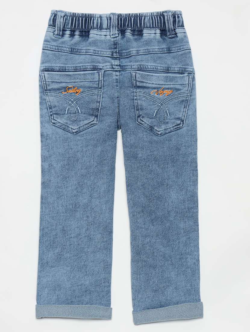 boys mid rise cotton plain jeans - 21461173 -  Standard Image - 1