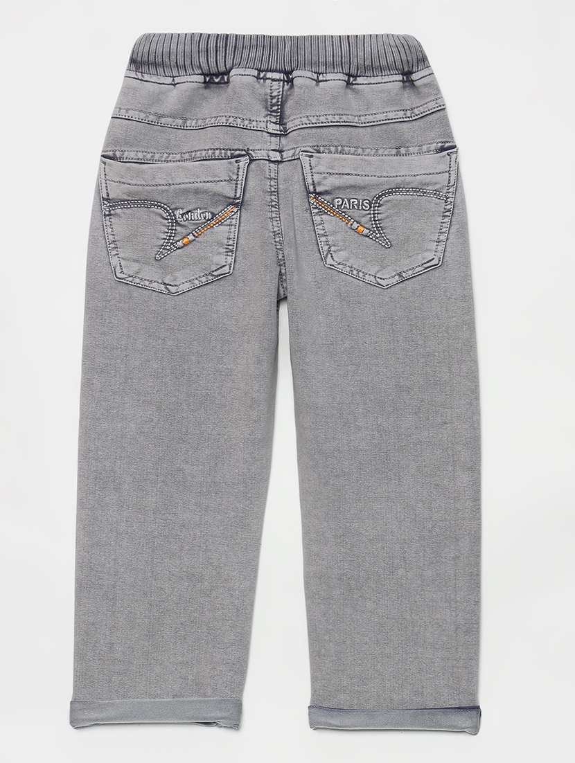 boys mid rise cotton plain jeans - 21461176 -  Standard Image - 1