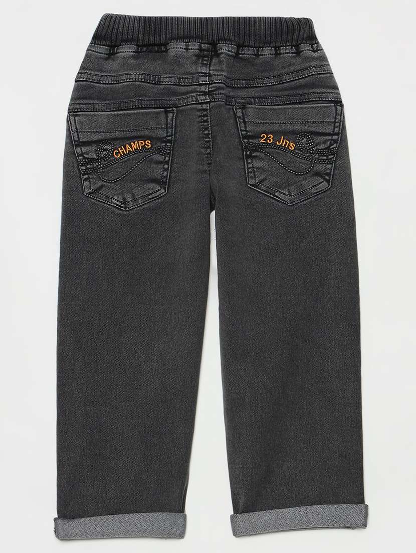 boys mid rise cotton plain jeans - 21461178 -  Standard Image - 1