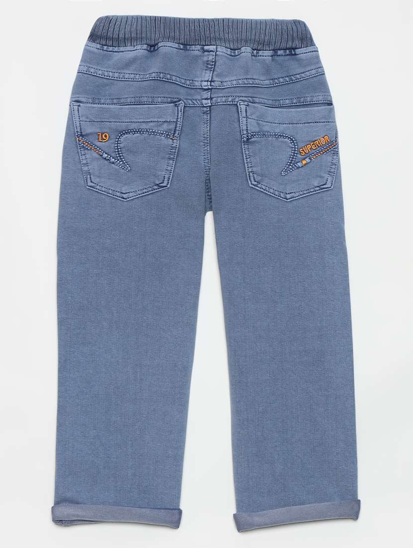 boys mid rise cotton plain jeans - 21461179 -  Standard Image - 1