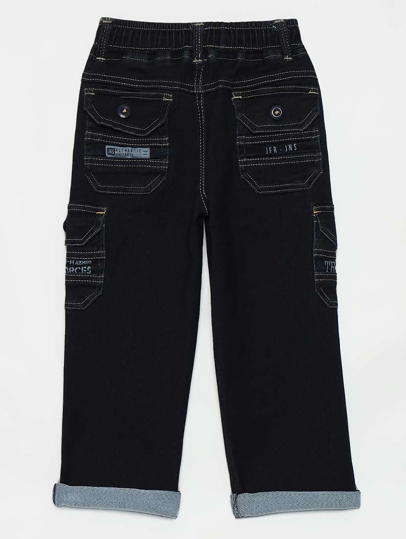 boys mid rise cotton plain jeans - 21461180 - Standard Image - 1