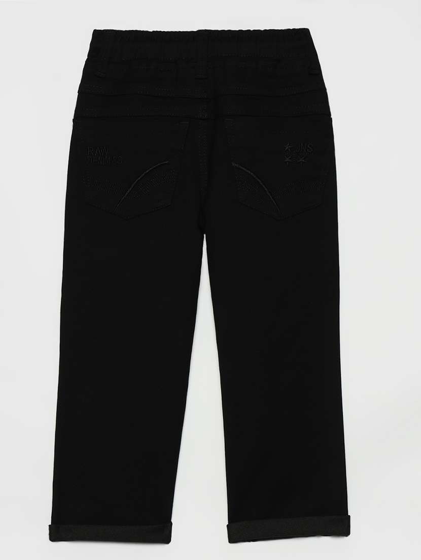 boys mid rise cotton plain jeans - 21461197 - Standard Image - 1