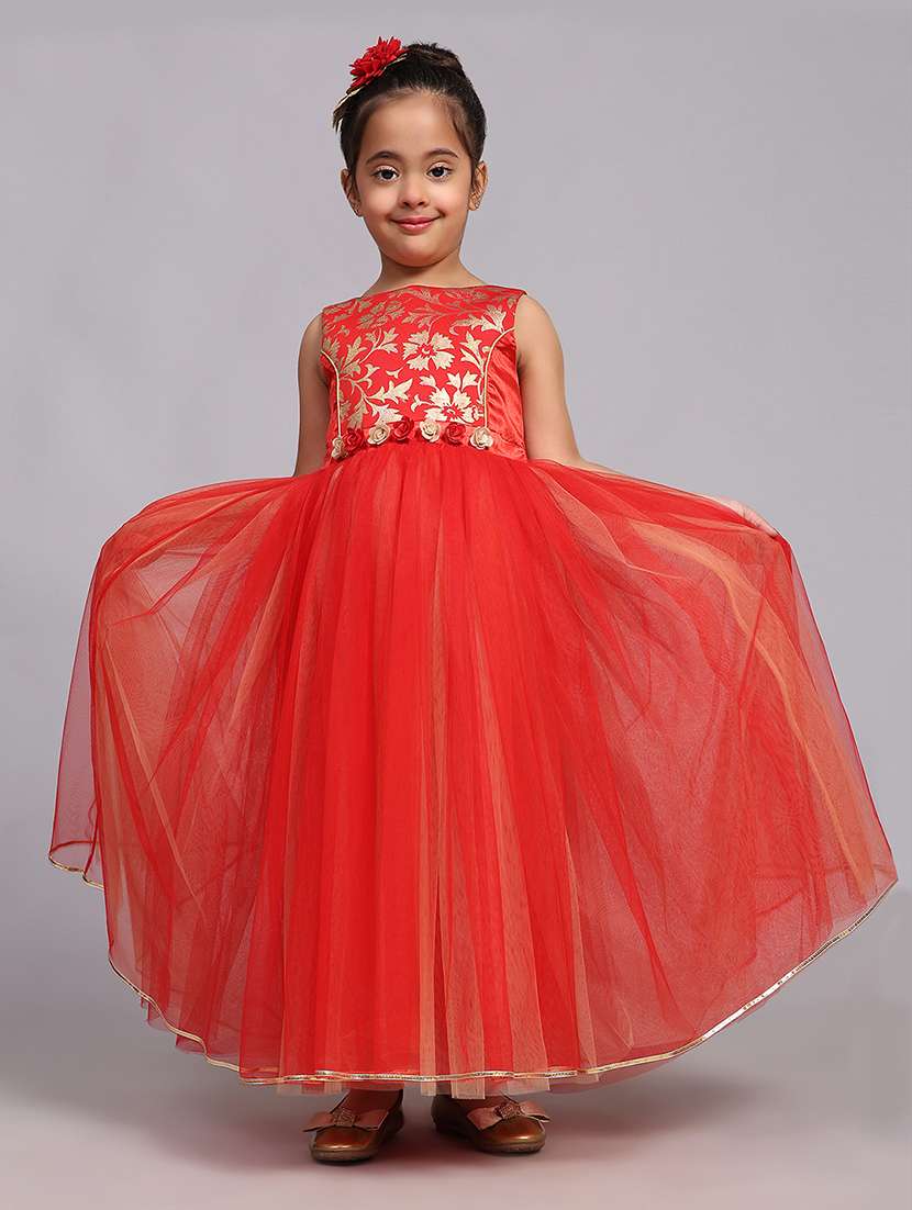 girls floral net long frock