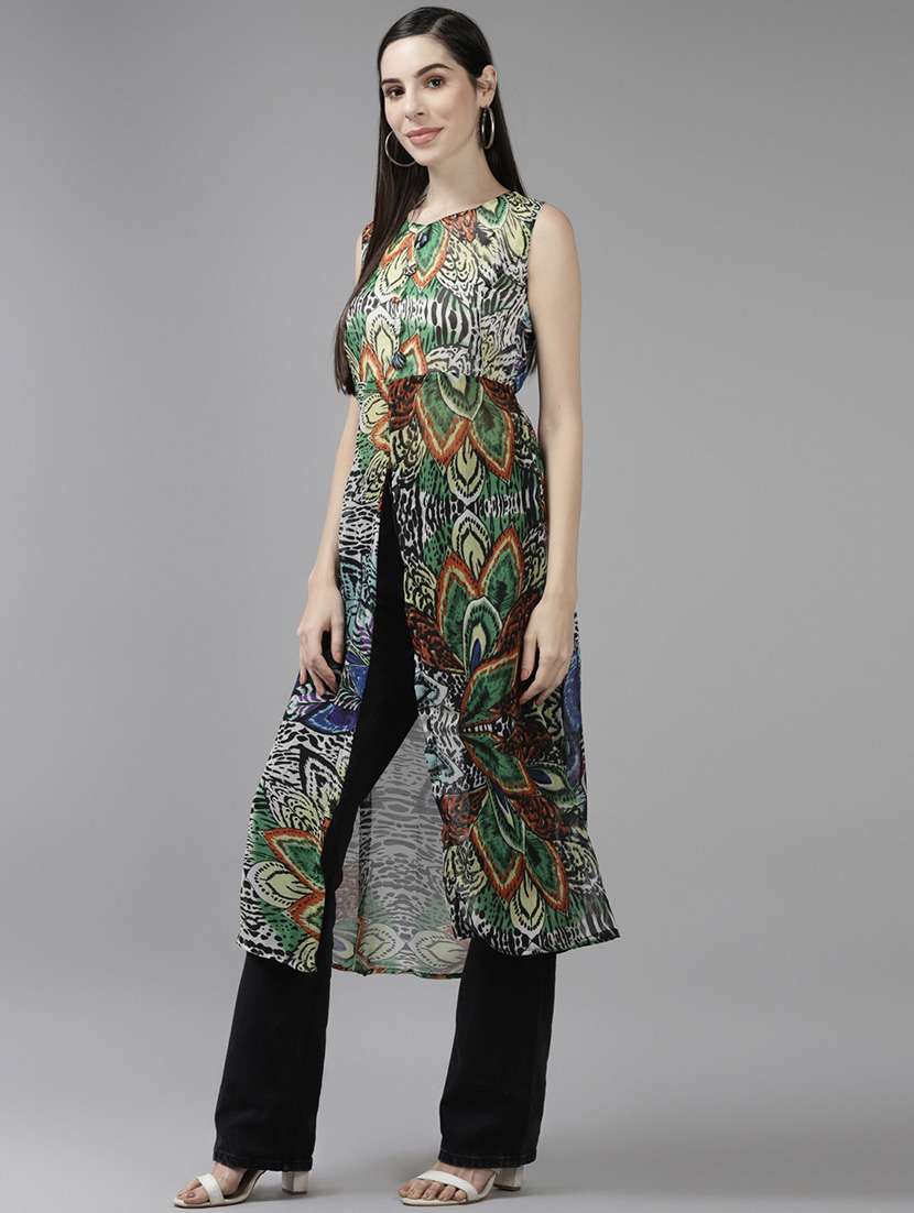 multicolored printed a-line top - 21461403 -  Standard Image - 1