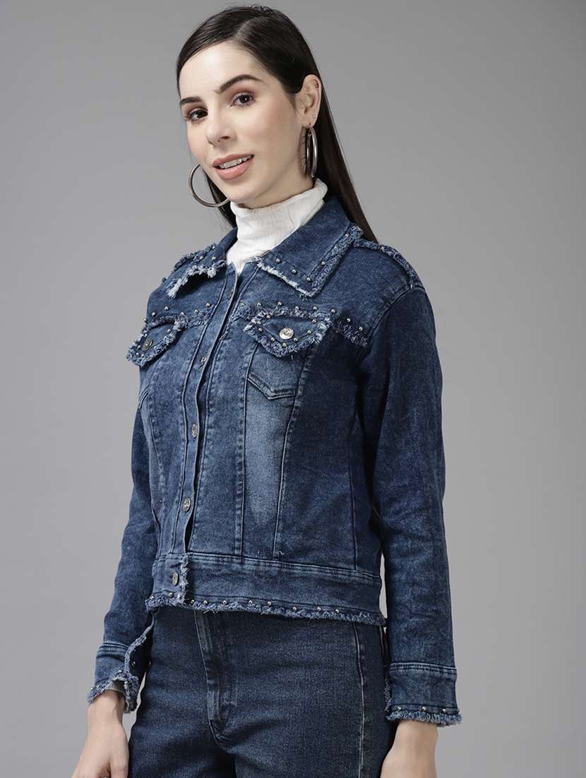 navy blue denim summer jacket - 21461486 -  Standard Image - 1