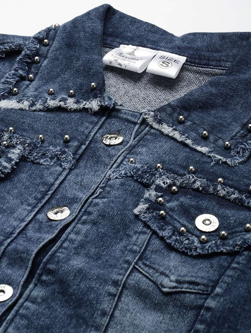 navy blue denim summer jacket - 21461486 -  Standard Image - 4