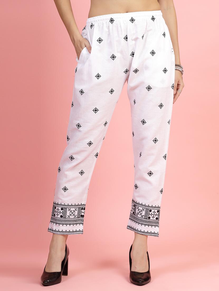 women white cotton peg trouser - 21462111 - Zoom Image - 0