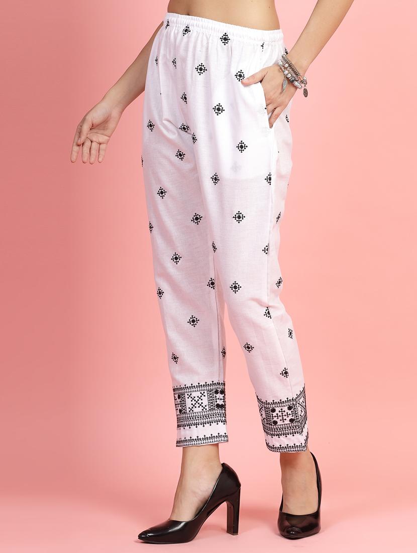 women white cotton peg trouser - 21462111 - Standard Image - 1
