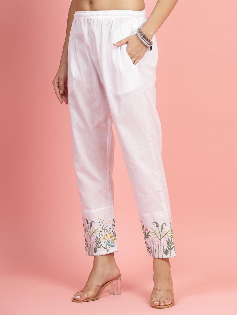 women white cotton peg trouser - 21462113 - Standard Image - 1