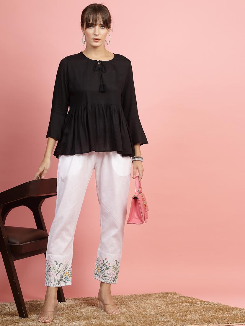 women white cotton peg trouser - 21462113 - Standard Image - 4