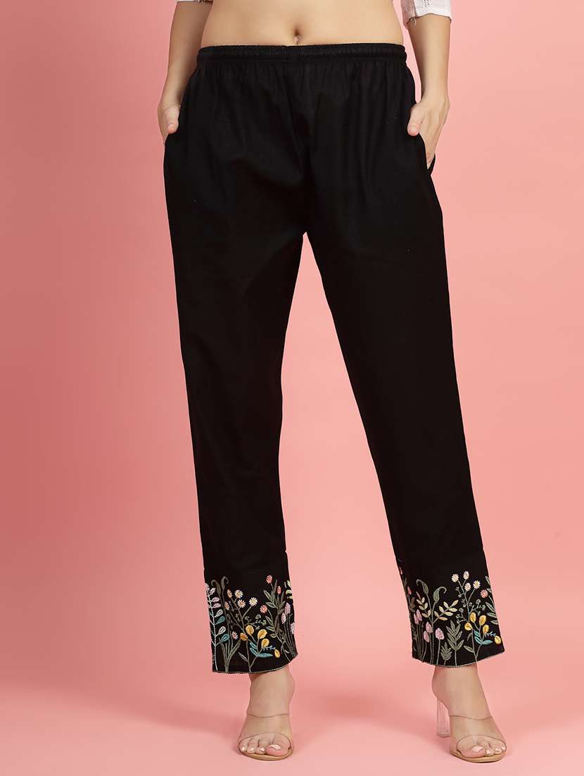 women mid rise cotton peg trouser - 21462114 -  Standard Image - 1
