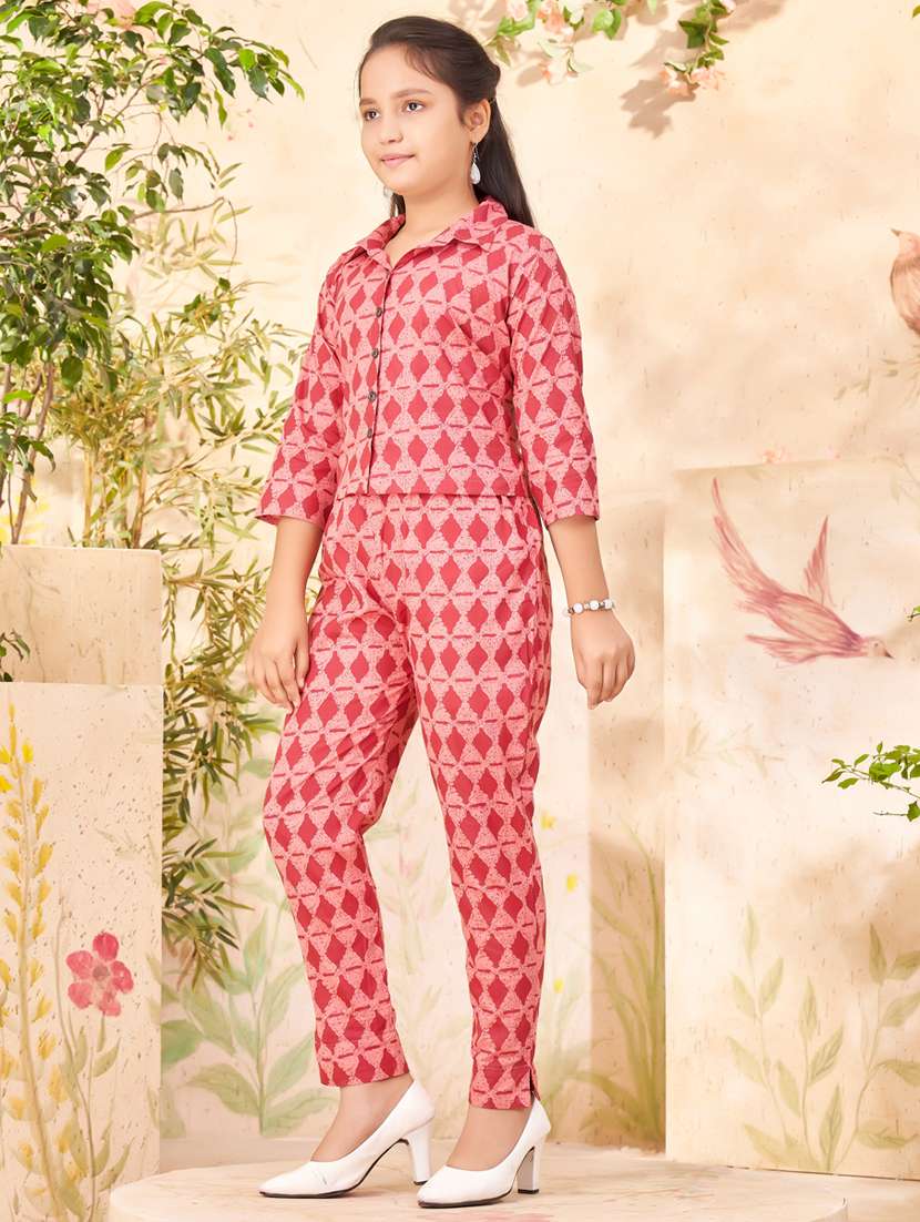 girls printed full length twin set - 21462184 -  Standard Image - 1