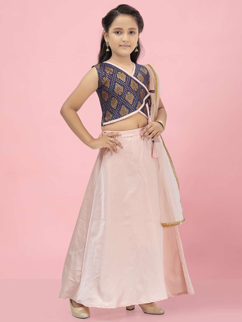 girls self design silk lehenga choli - 21462197 -  Standard Image - 1