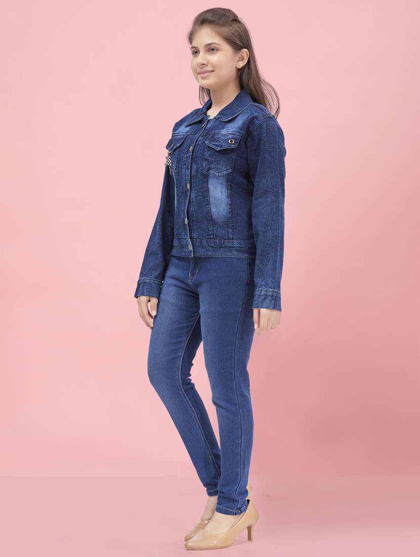 girls washed denim jacket - 21462222 - Standard Image - 1