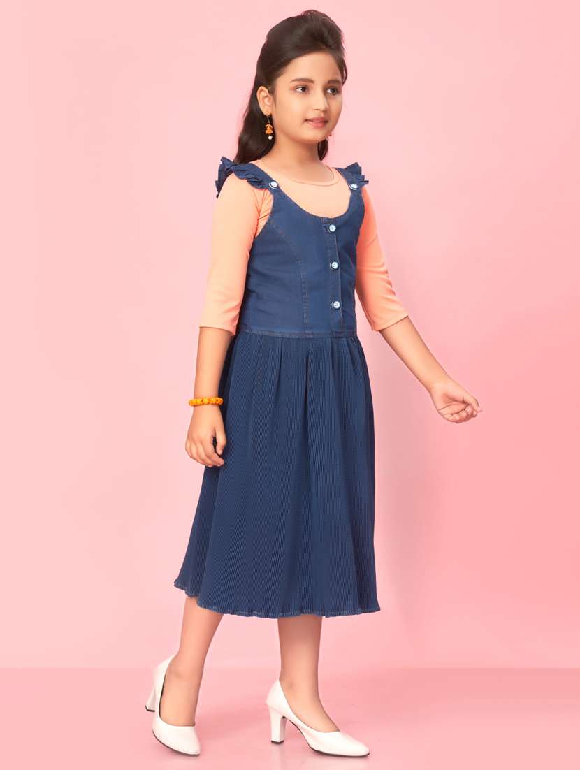 girls blue denim frock - 21462244 -  Standard Image - 1