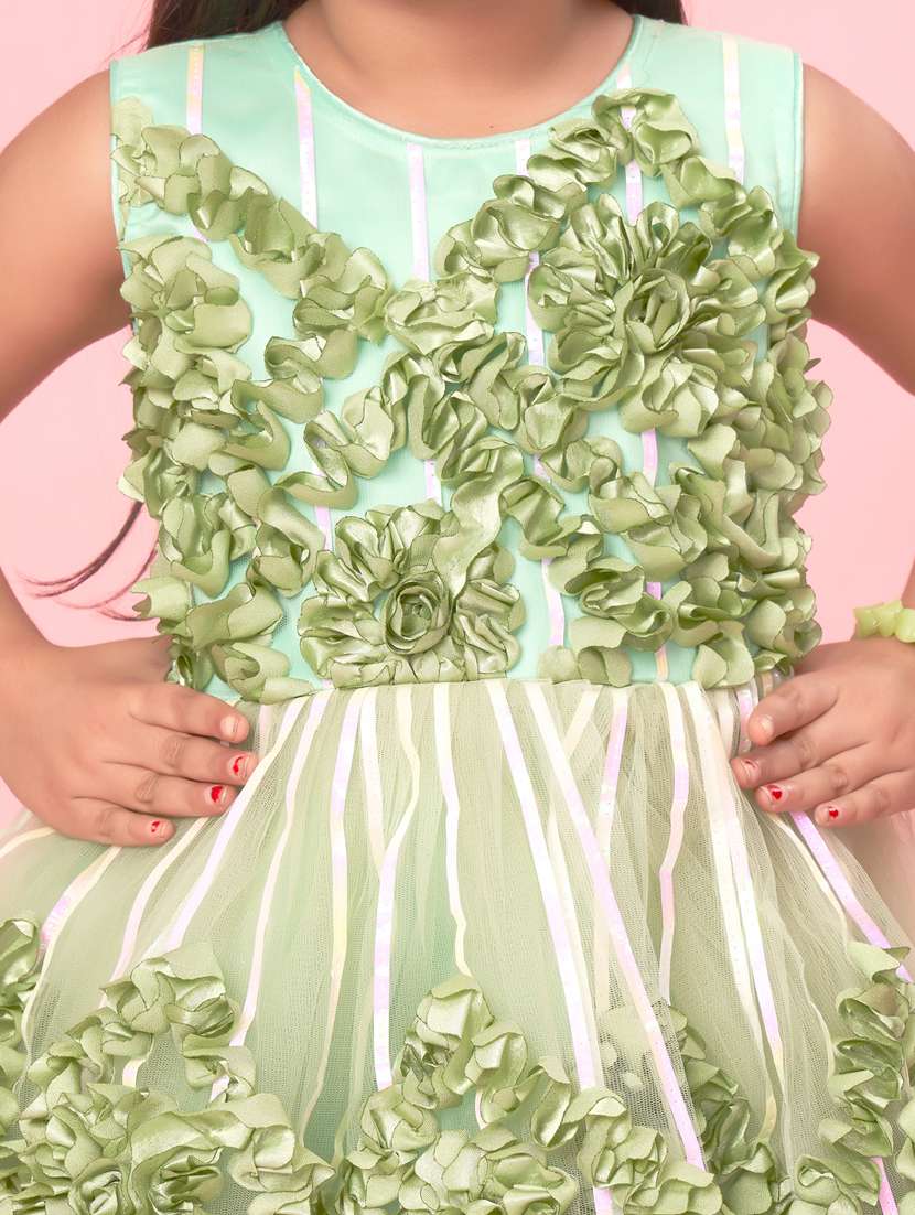 girl sleeveless party wear frock - 21462278 -  Standard Image - 4