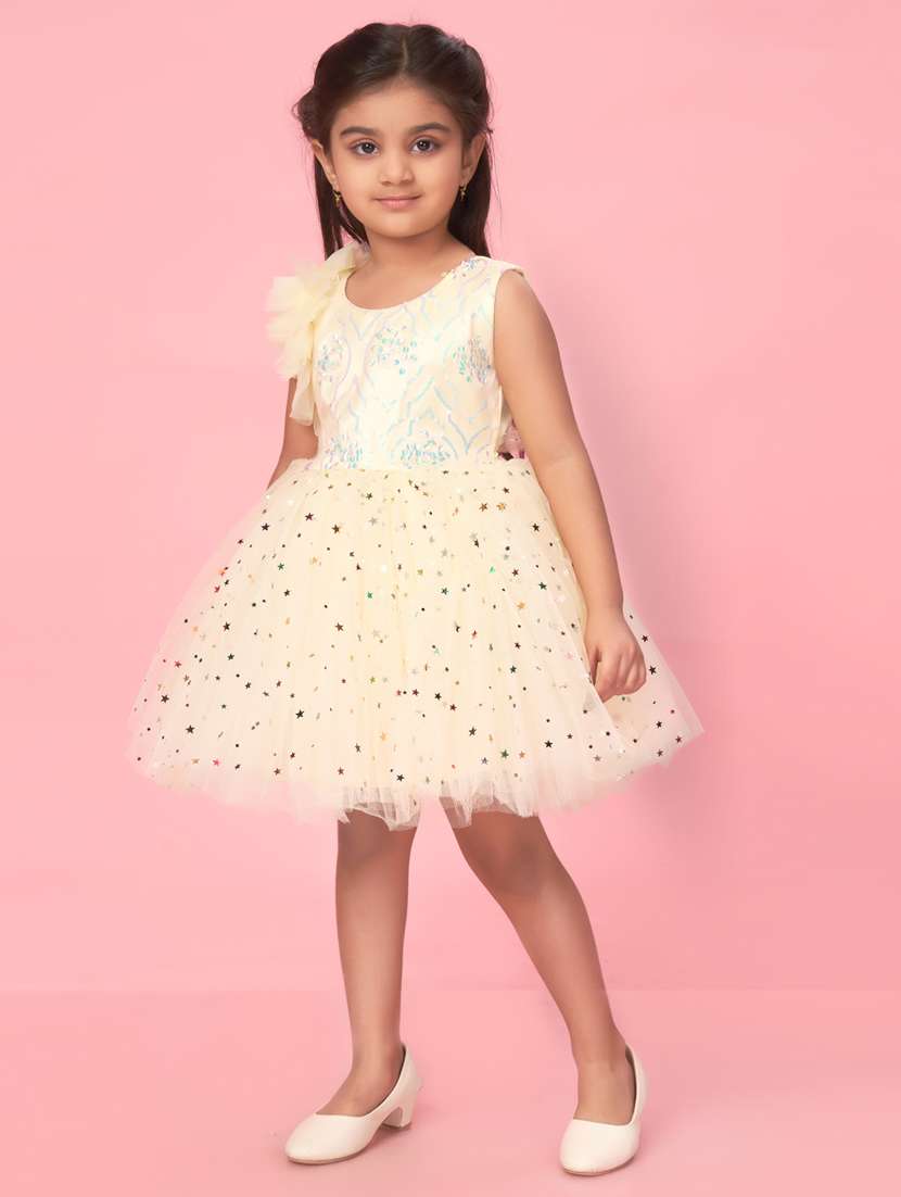 girls lemon self-designed frock - 21462284 - Standard Image - 1