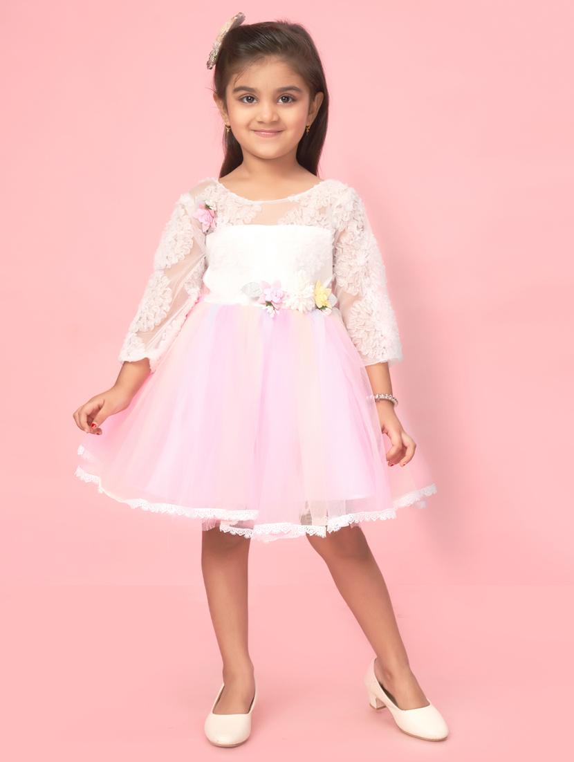 girl cotton blend party wear frock - 21462292 - Standard Image - 1
