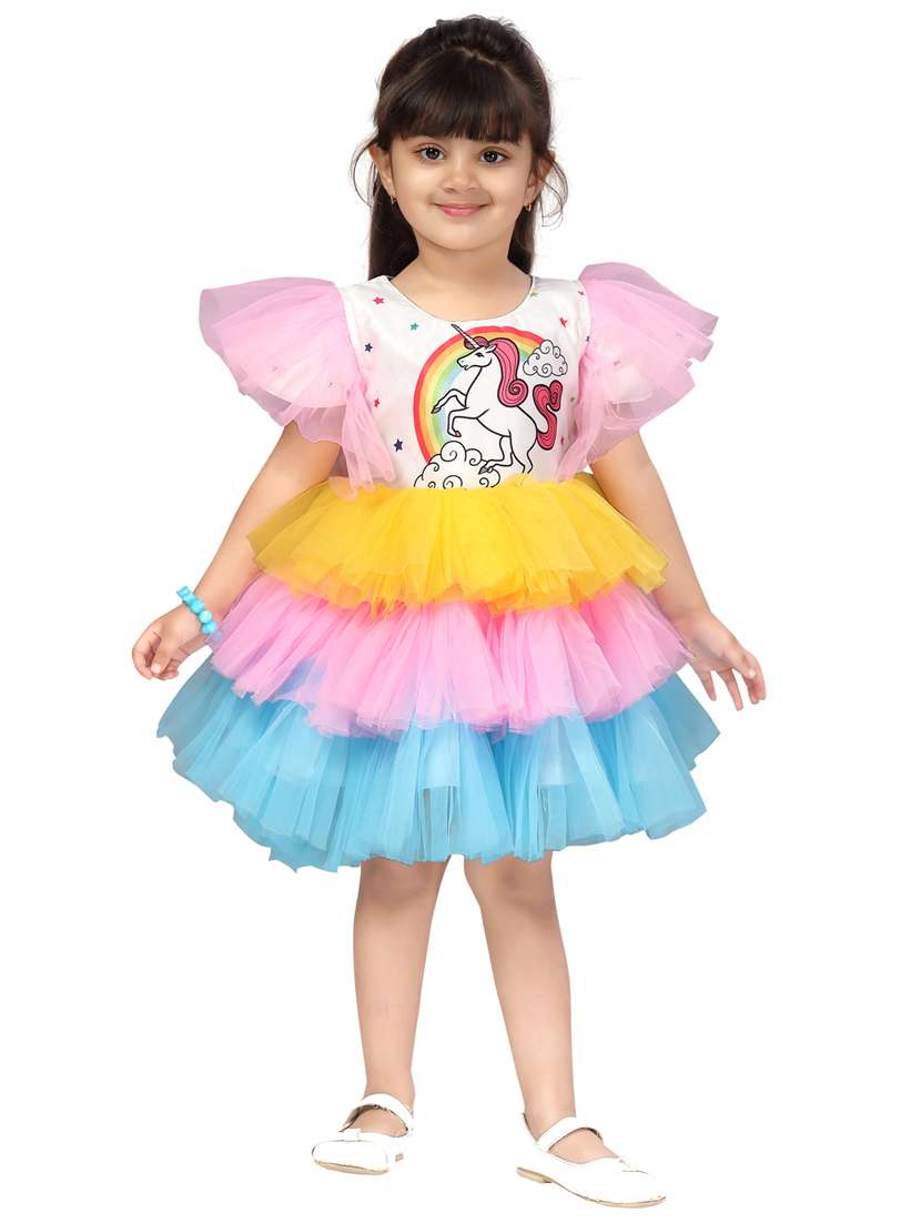 girls multicolored printed frock - 21462301 -  Standard Image - 1
