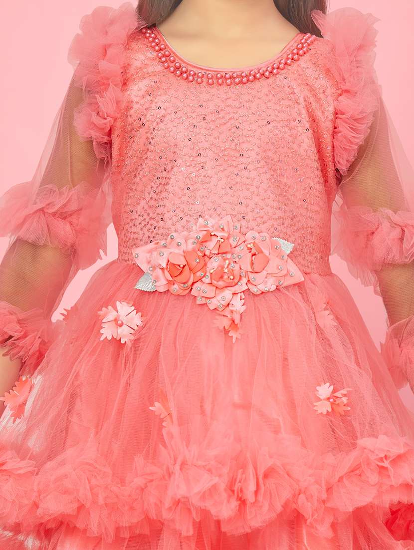 girl cotton blend party wear frock - 21462323 -  Standard Image - 4