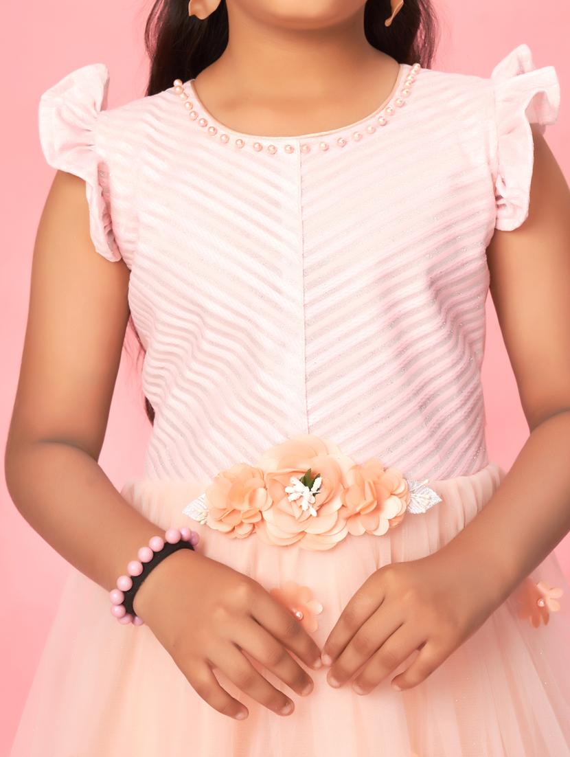 girl cotton blend party wear frock - 21462353 - Standard Image - 4