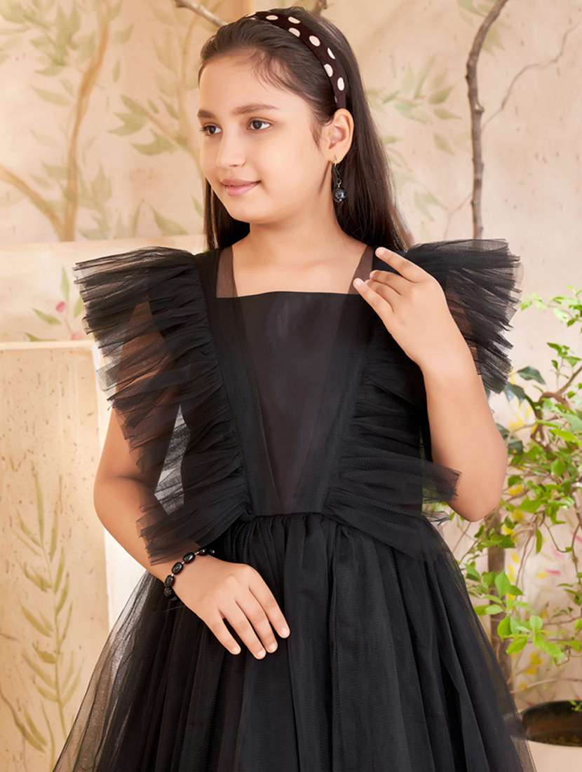 girls black solid frock - 21462381 -  Standard Image - 4
