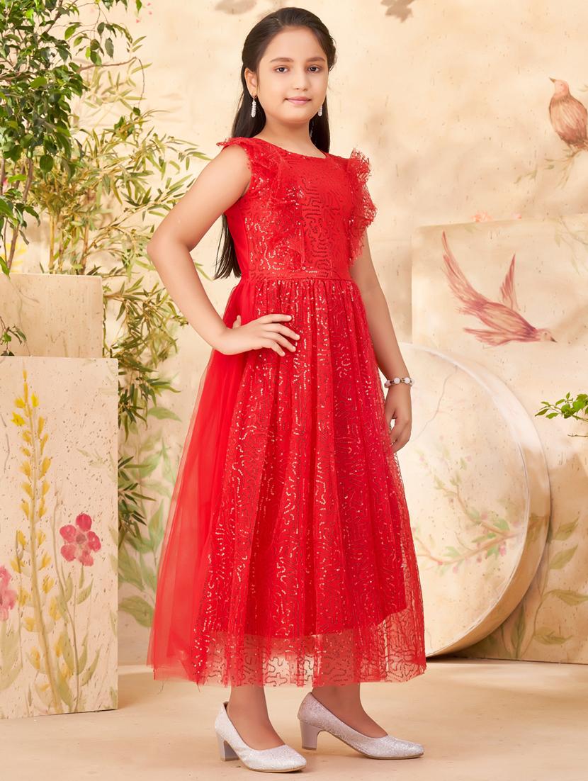 red cotton blend frock - 21462386 - Standard Image - 1