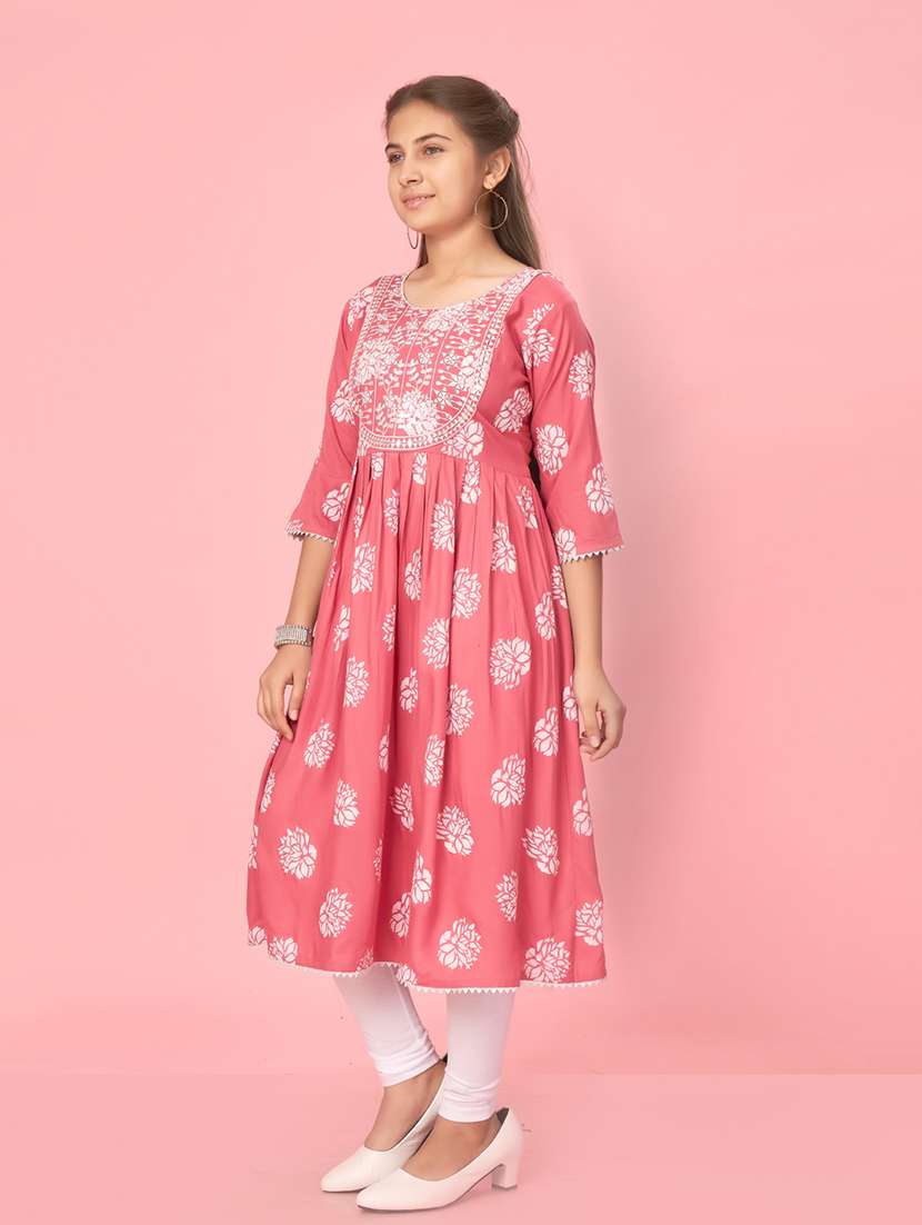 girls printed kurta pant set - 21462523 -  Standard Image - 1