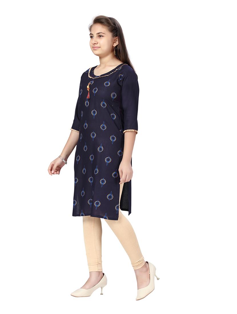 girls printed kurta pant set - 21462527 -  Standard Image - 1