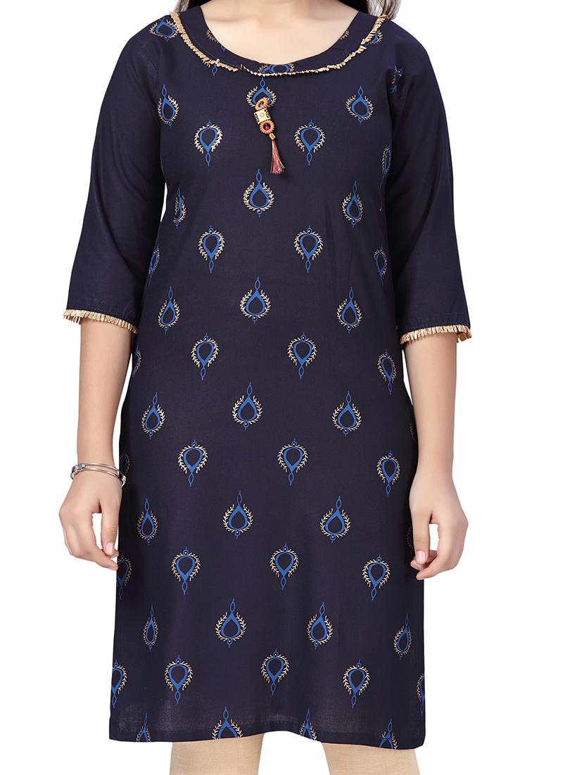 girls printed kurta pant set - 21462527 - Standard Image - 4