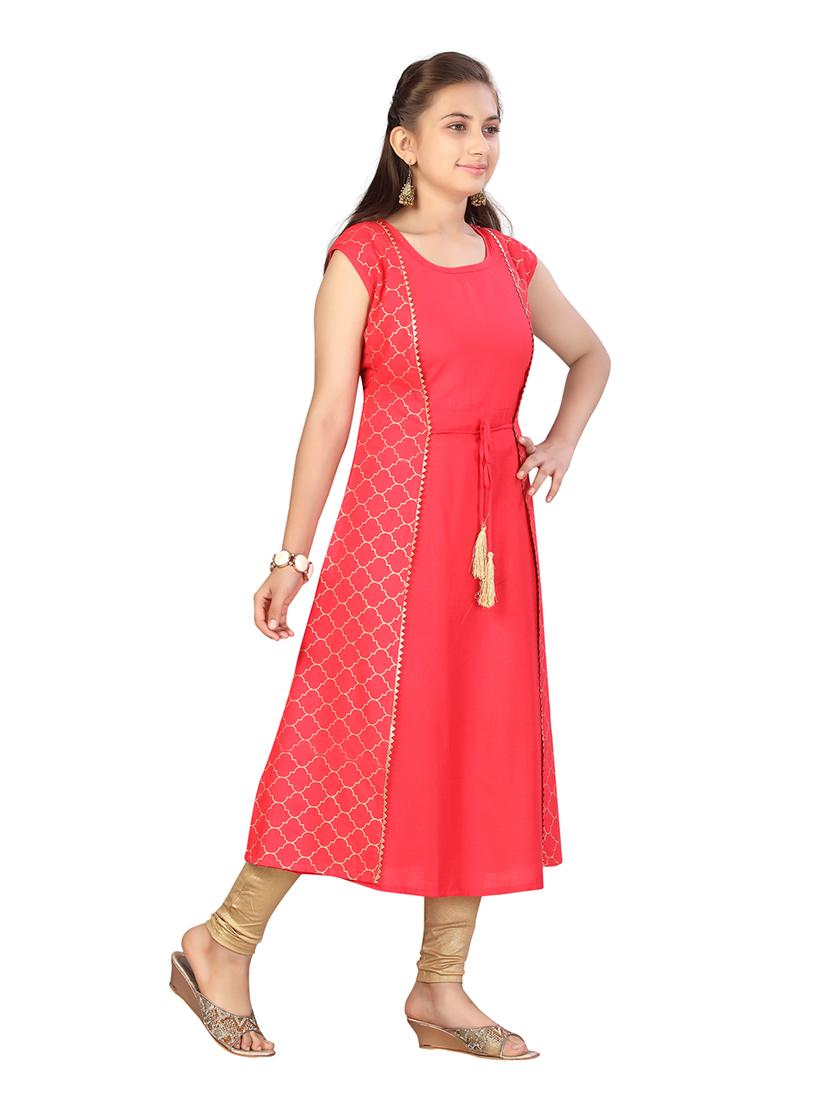 girls printed kurta pant set - 21462535 -  Standard Image - 1