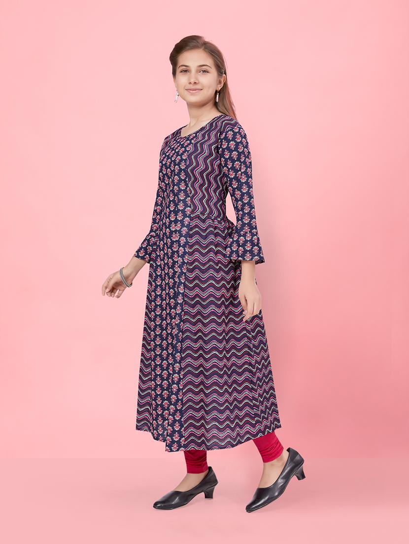 girls printed ethnic wear suit set - 21462540 -  Standard Image - 1