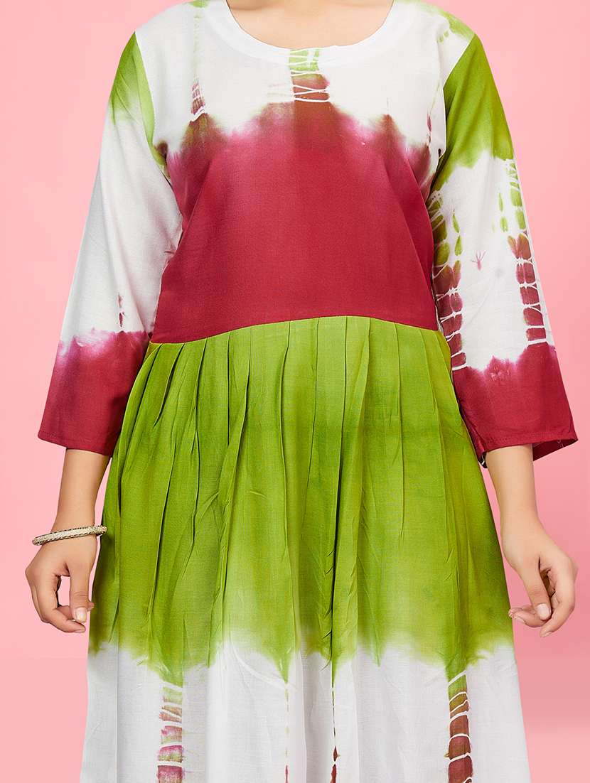 girls white cotton a-line kurta - 21462689 -  Standard Image - 4