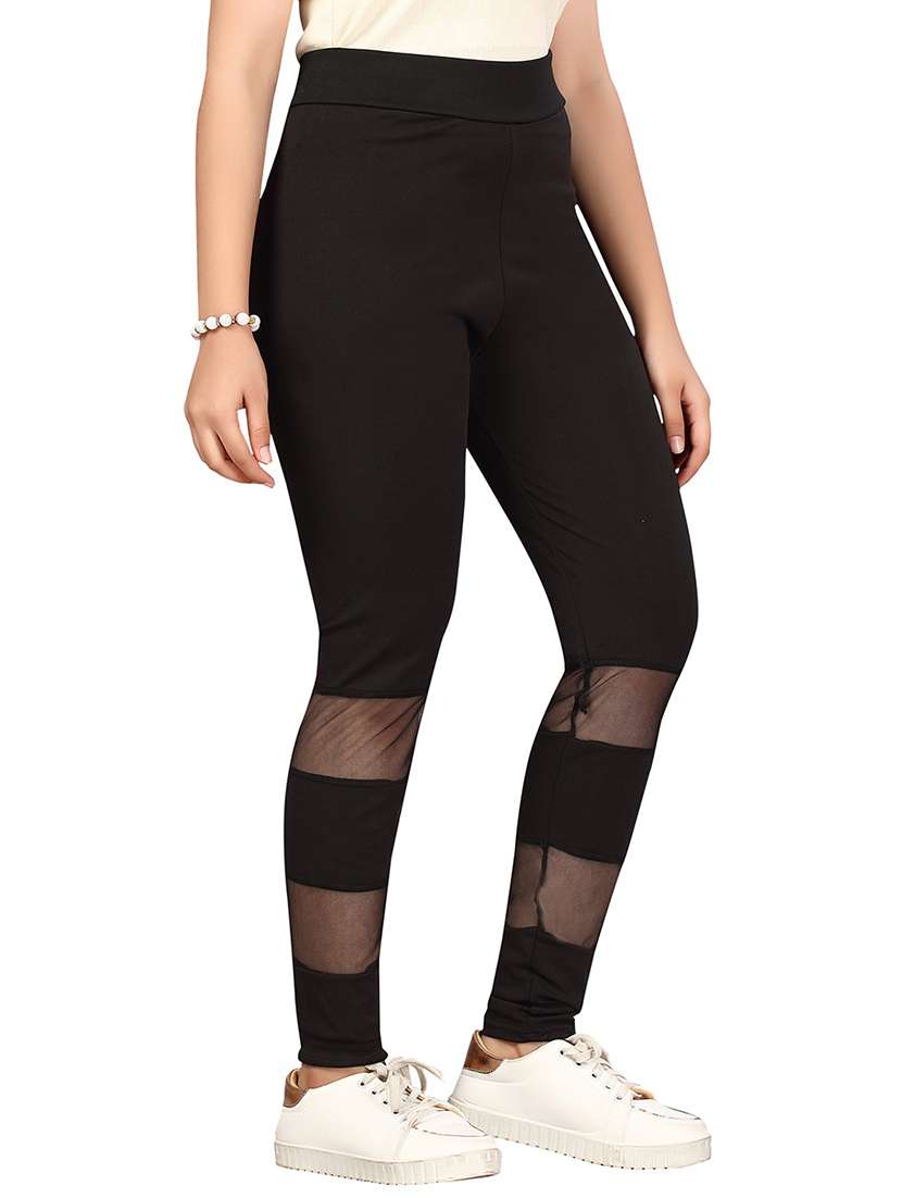 girls black solids track pant - 21462735 -  Standard Image - 1