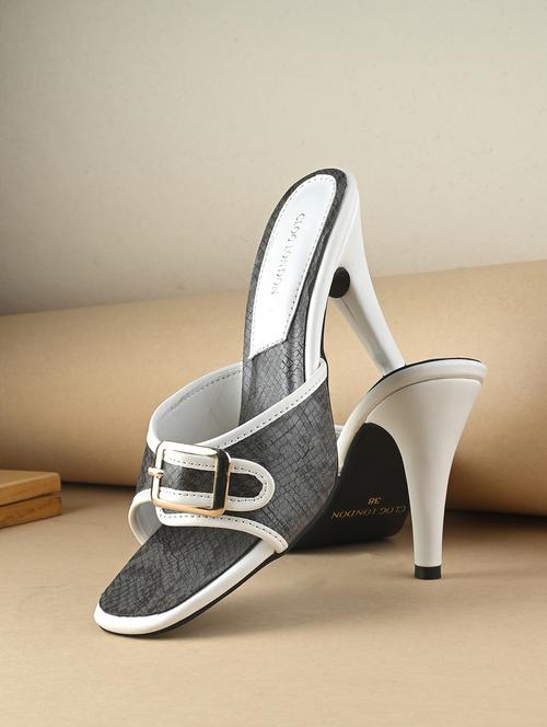 black synthetic slip on sandals - 21463004 -  Standard Image - 0