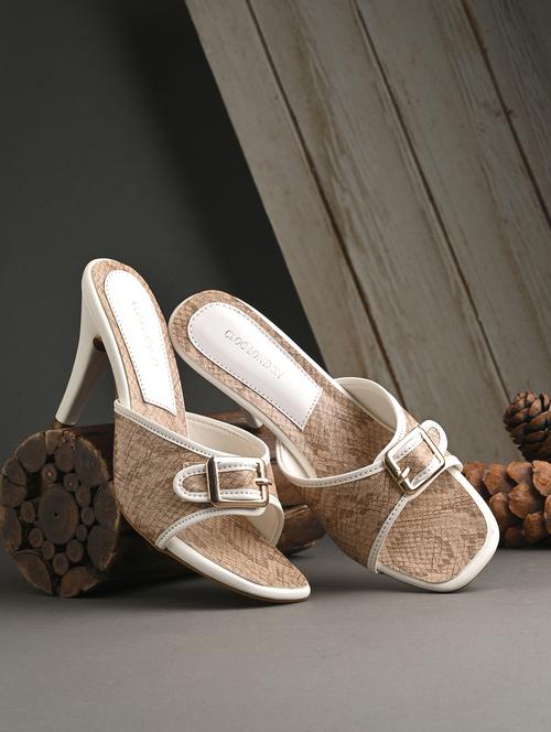 brown synthetic slip on sandals - 21463005 -  Standard Image - 0
