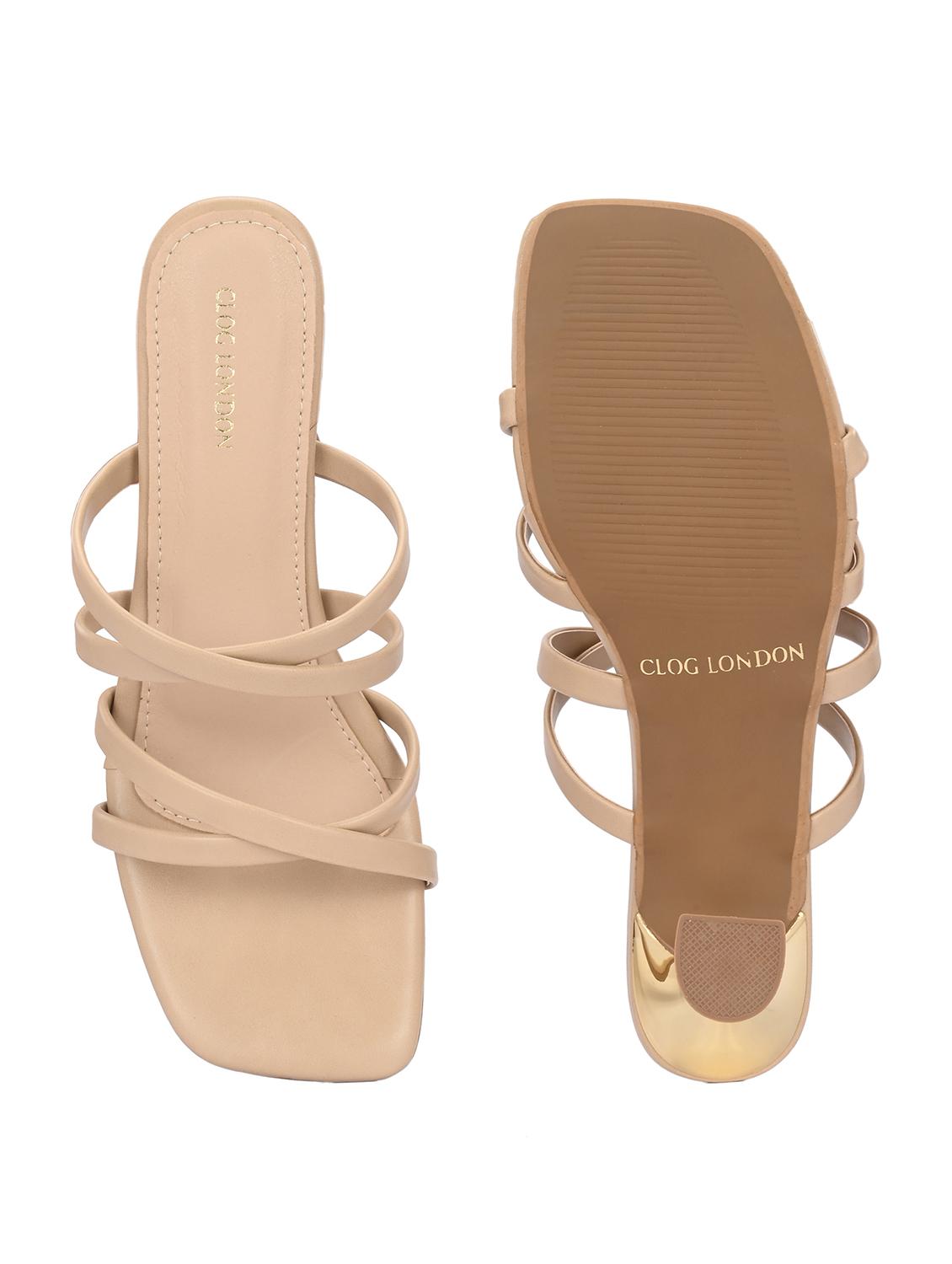 beige synthetic slip on sandals - 21463008 - Standard Image - 4